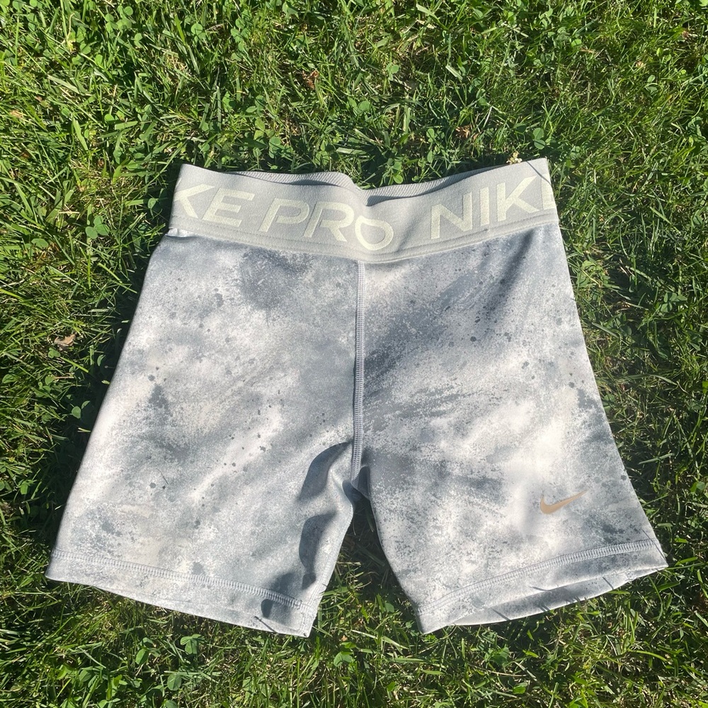 Grey and White Nike Pro Spandex